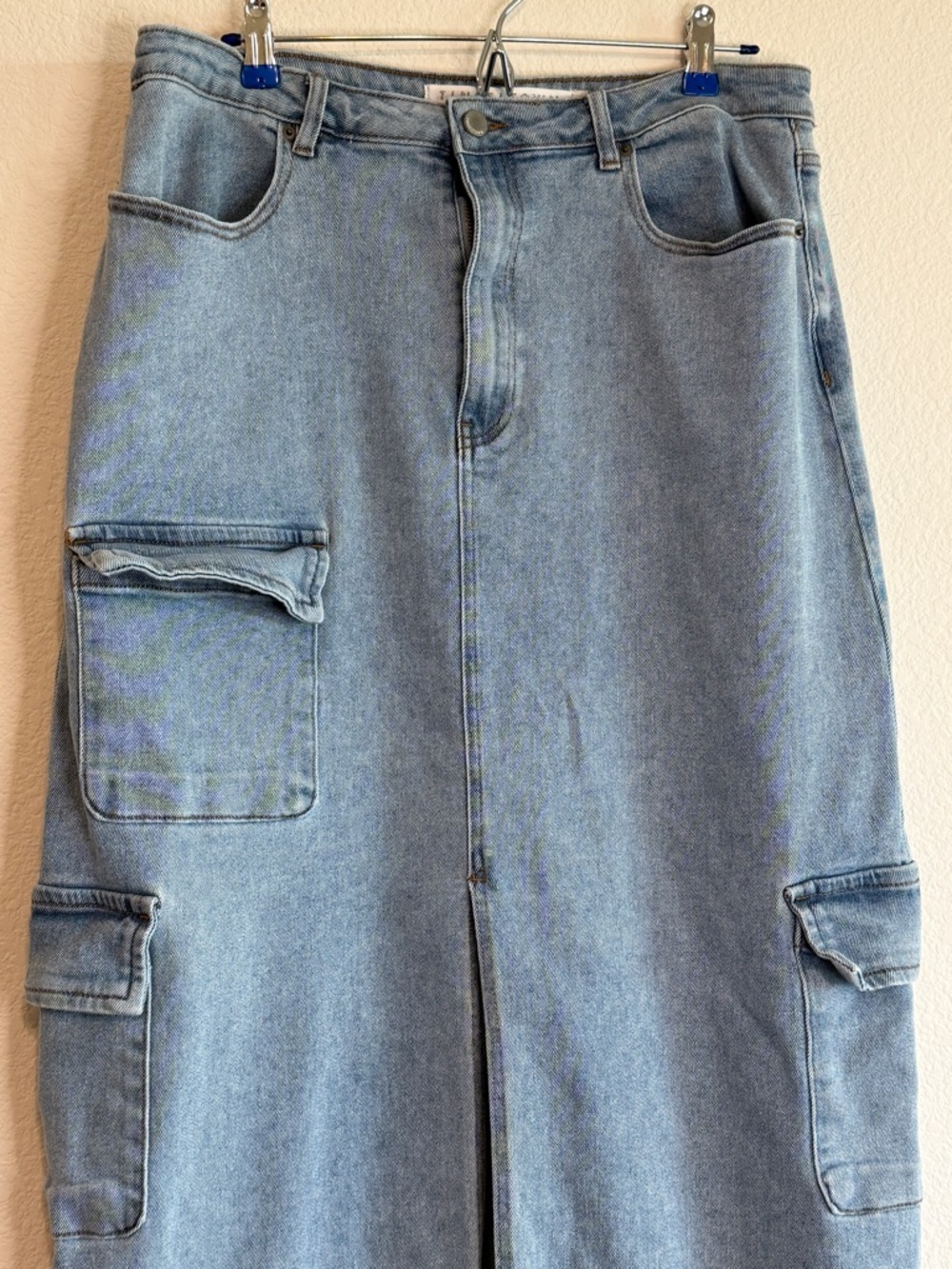 🩵Tinseltown Blue Denim Cargo 🩵Maxi Skirt 15 Y2K Streetwear Long Skirt - Picture 10 of 11